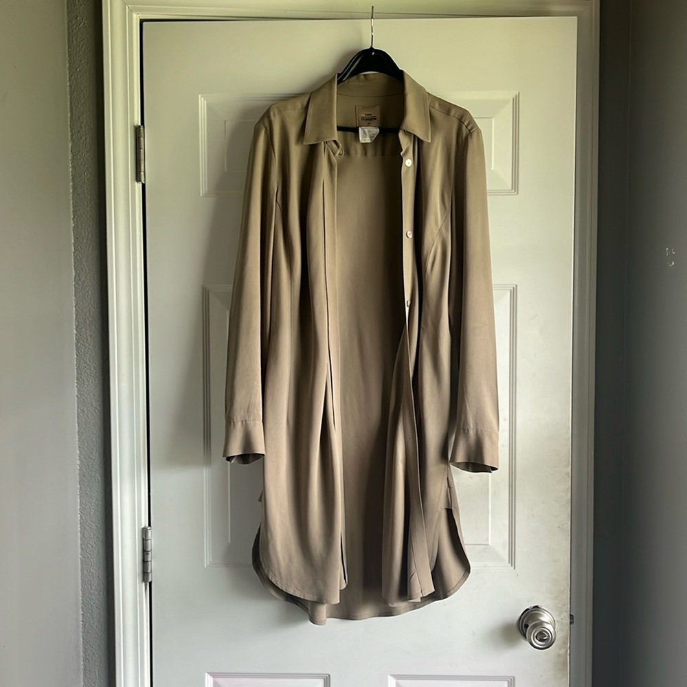 Long silk button up